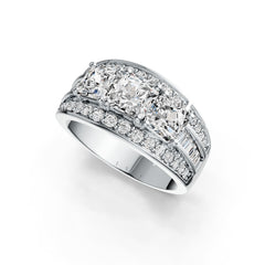 Sterling Silver Semi Mount Ring Setting Emerald OCT 6X6mm DHJ