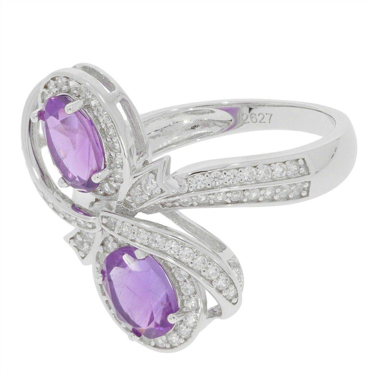 Platinum Semi Mount Ring Setting Oval OV 7X5mm Twin Stone Cluster Ring Diamond Accent DHJ