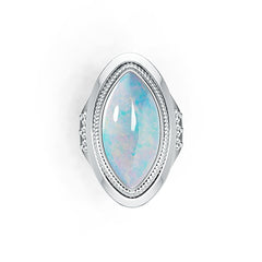 10K Gold Semi Mount Ring Setting Marquise MQ 20X10mm Vintage Style Art Nouveau DHJ