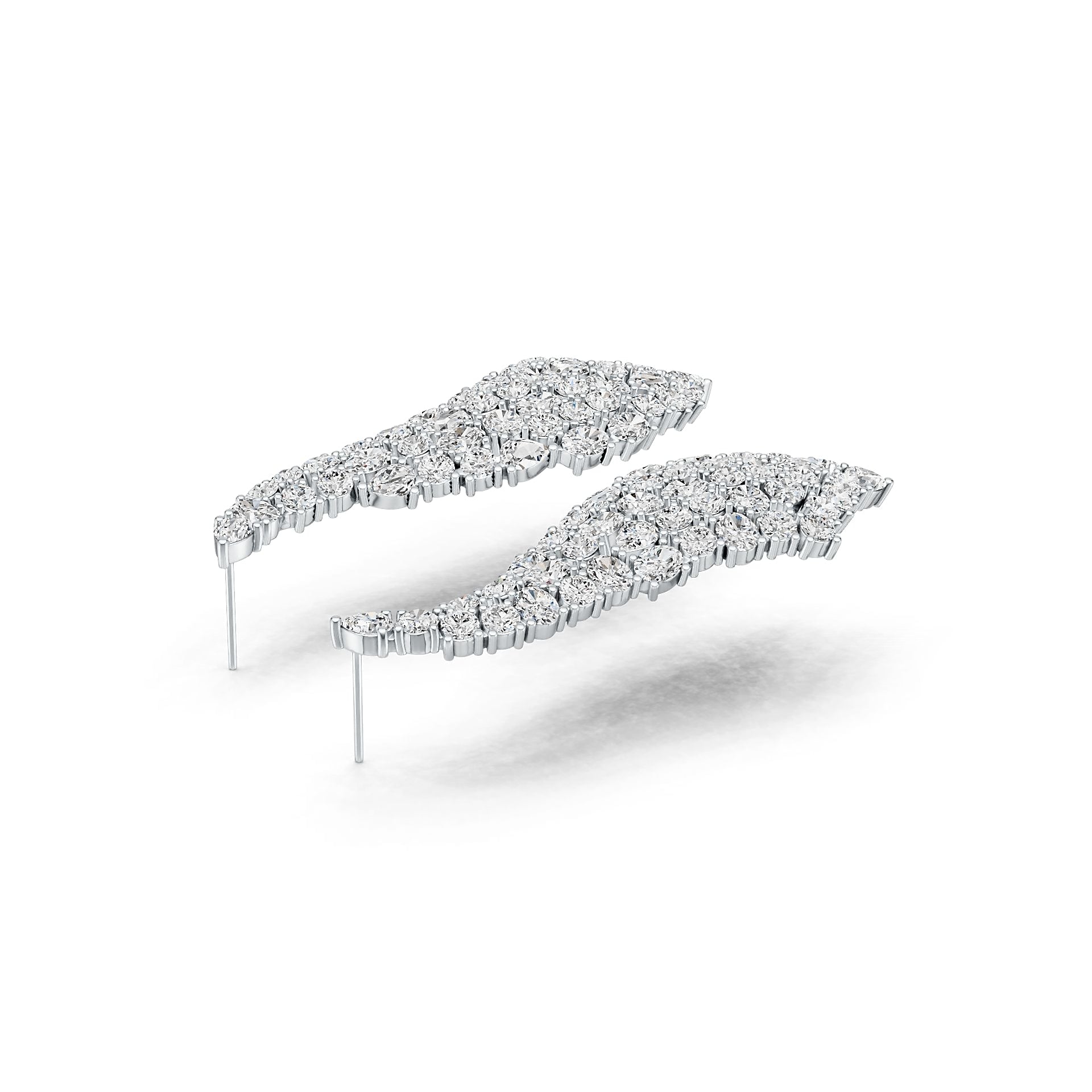 14K Gold Semi Mount Earrings Setting Oval OV 4X3mm PE 4X3mm RD 3X3mm DHJ