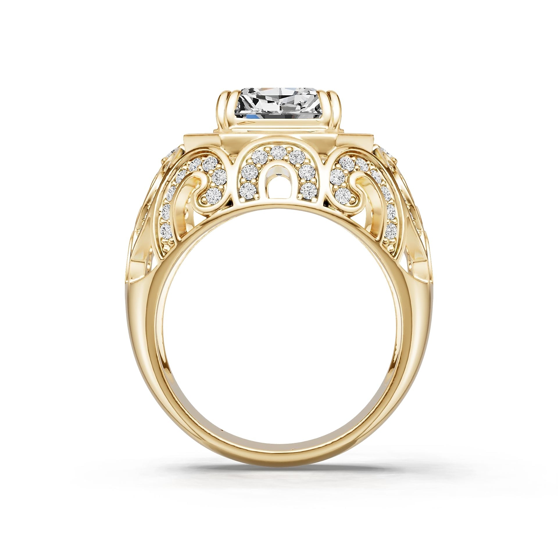 18K Gold Semi Mount Ring Setting Emerald Em 11x9mm Diamond Accent Syz Jewelry