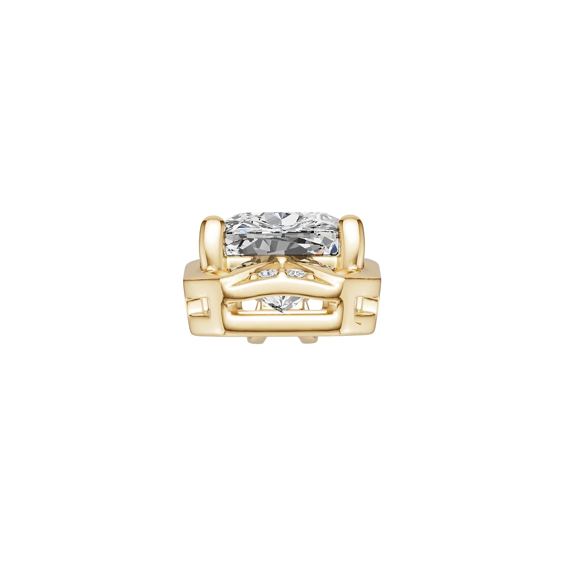 Sterling Silver Semi Mount Pendant Setting Cushion CU 9X7mm White Topaz Accents Syzjewelry