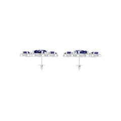 Platinum Semi Mount Earrings Setting Oval Ov 8x6mm Diamond Accent Syz Jewelry