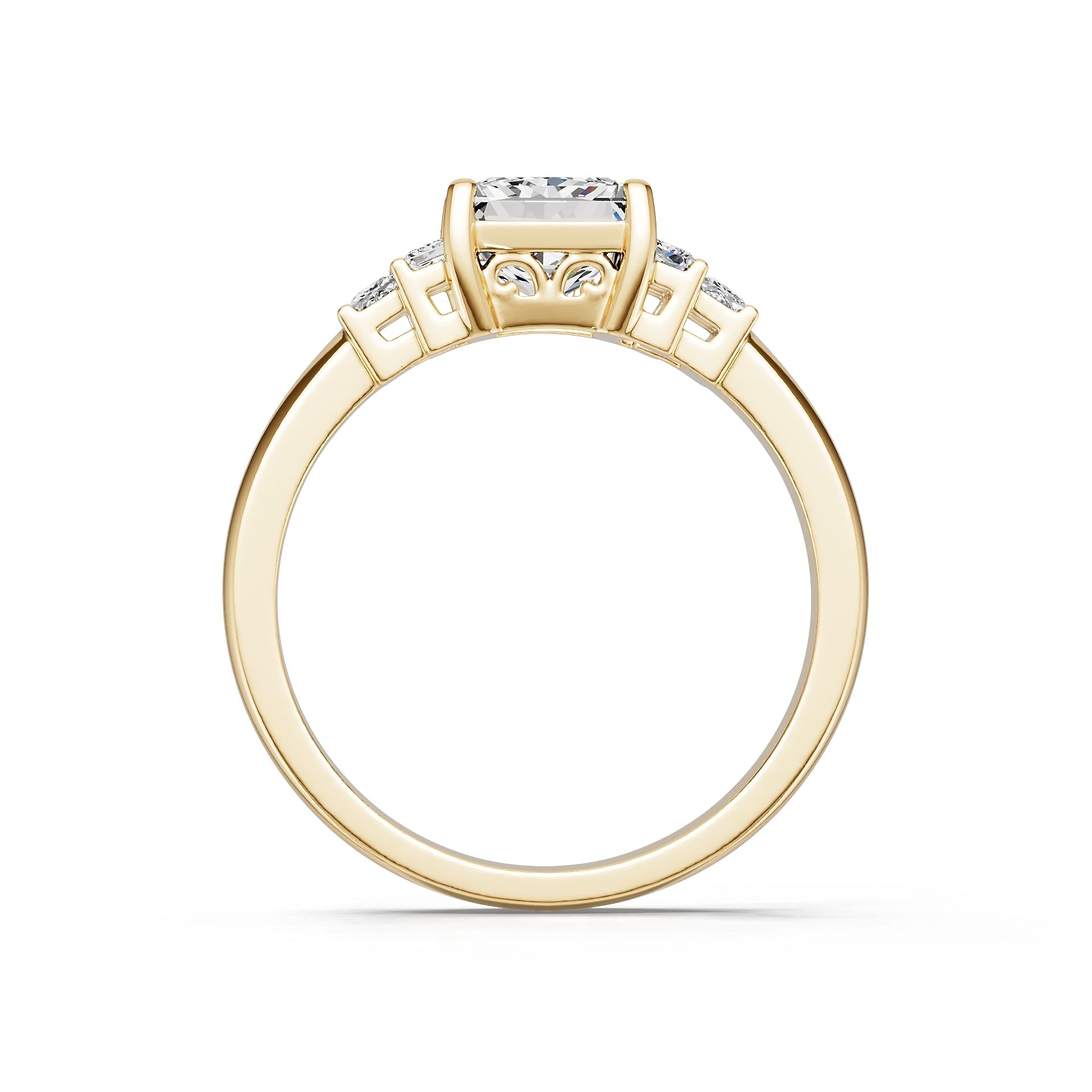 14K Gold Semi Mount Ring Setting Princess Pr 7x7mm Diamond Accent Syz Jewelry