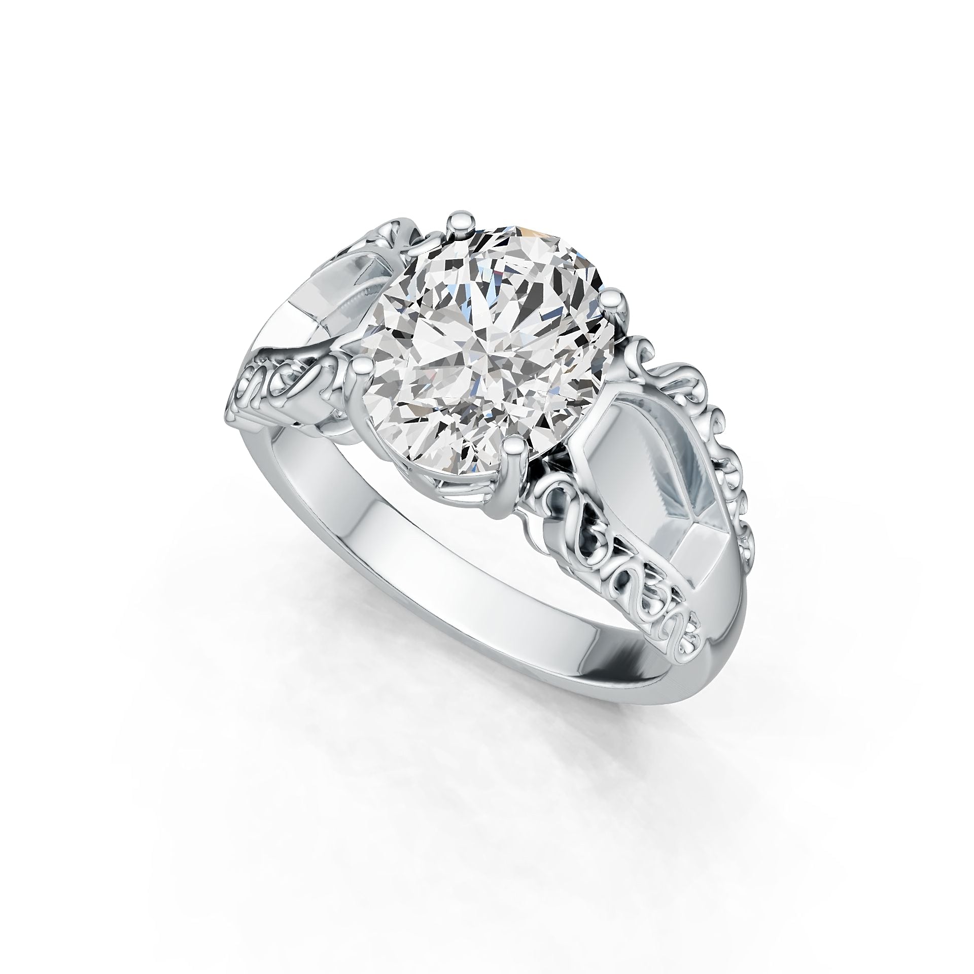 Sterling Silver Semi Mount Ring Setting Oval OV 11X9mm DHJ