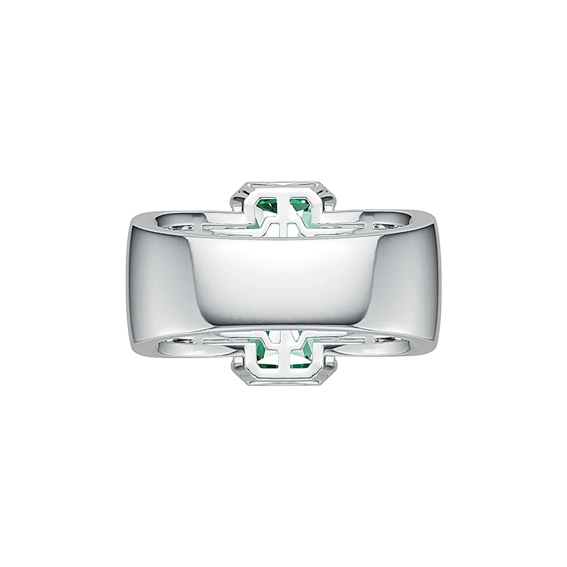 10K Gold Semi Mount Ring Setting Emerald OCT 16X9mm with White Topaz Moissanite Accent DHJ