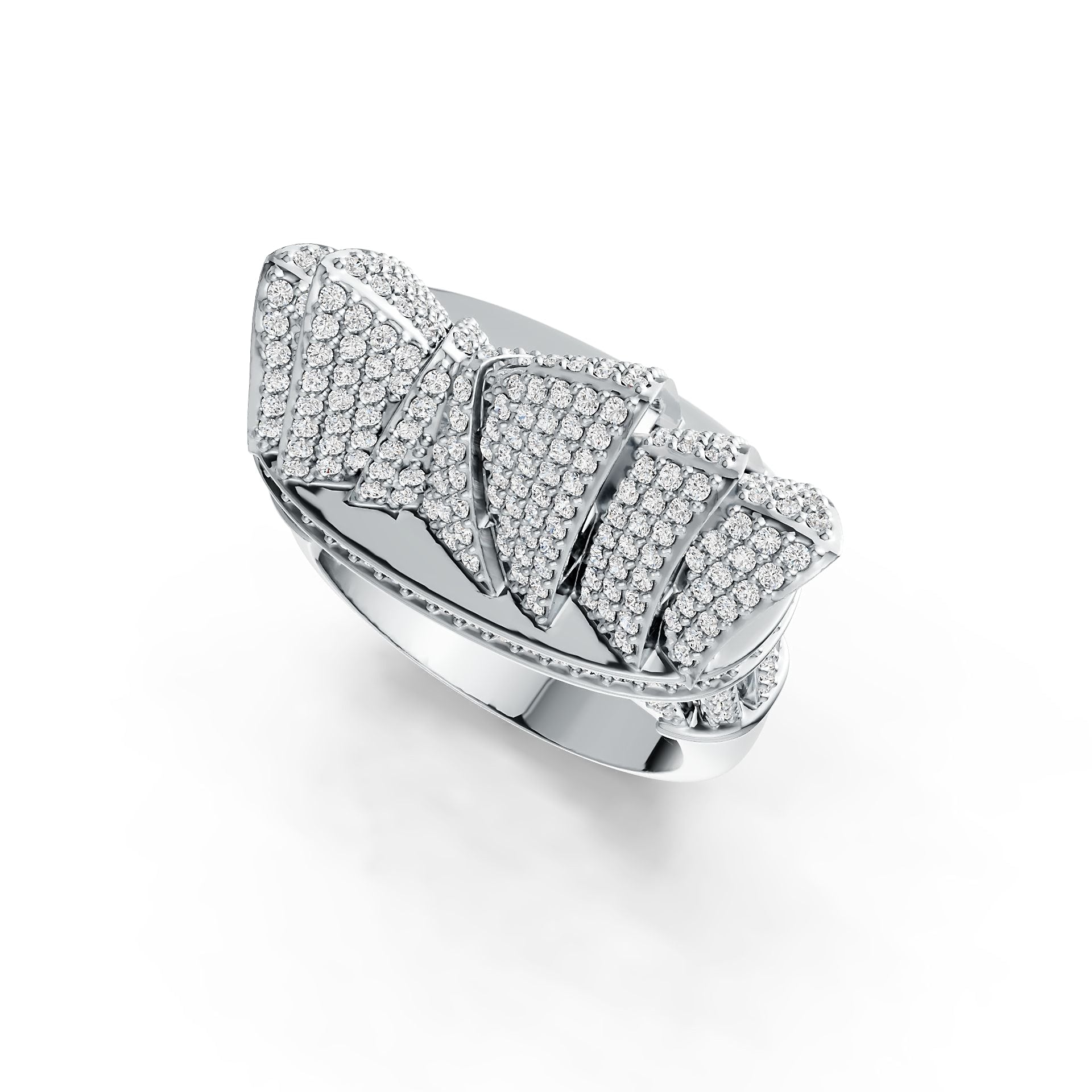 Sterling Silver Ring Sydney Opera House Theme with White Topaz or Moissanite DHJ