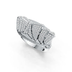 Sterling Silver Ring Sydney Opera House Theme with White Topaz or Moissanite DHJ
