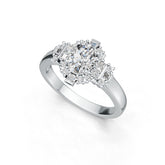 Sterling Silver Semi Mount Ring Setting Oval OV 8X6mm with White Topaz DHJ