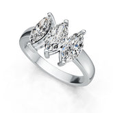 Sterling Silver Semi Mount Ring Setting Marquise MQ 10X5mm 3-Stone Ring DHJ