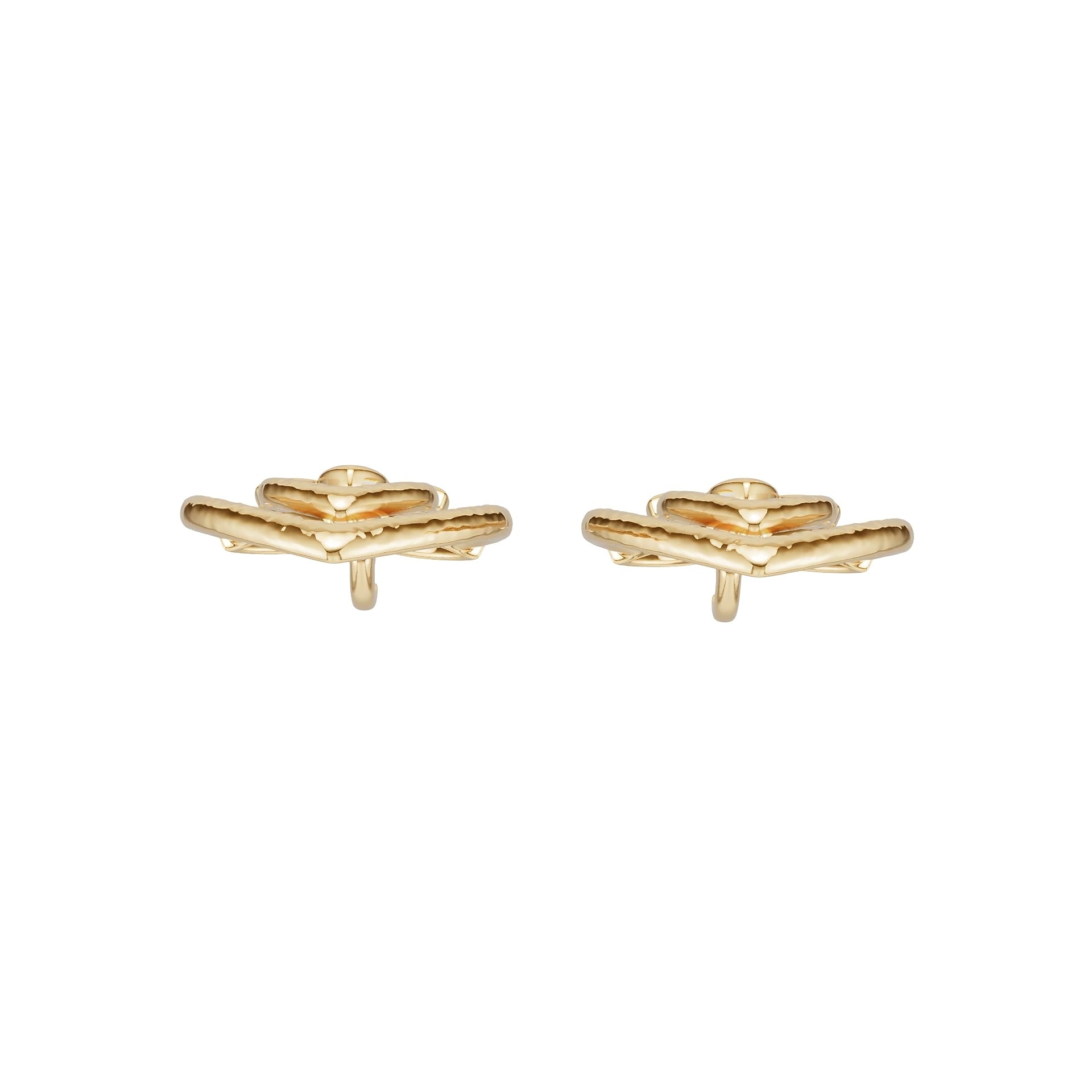 18K Gold Semi Mount Earrings Setting Round Ro 6x6mm Syz Jewelry