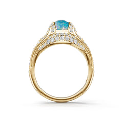 18K Gold Semi Mount Ring Setting Round Ro 5x8mm Diamond Accent Syz Jewelry