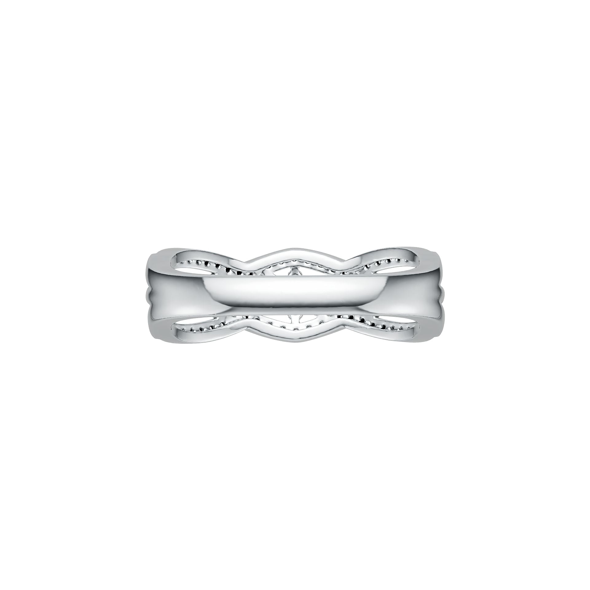 Platinum Ring Criss-Cross Infinity with White Topaz or Moissanite Diamond Accent DHJ
