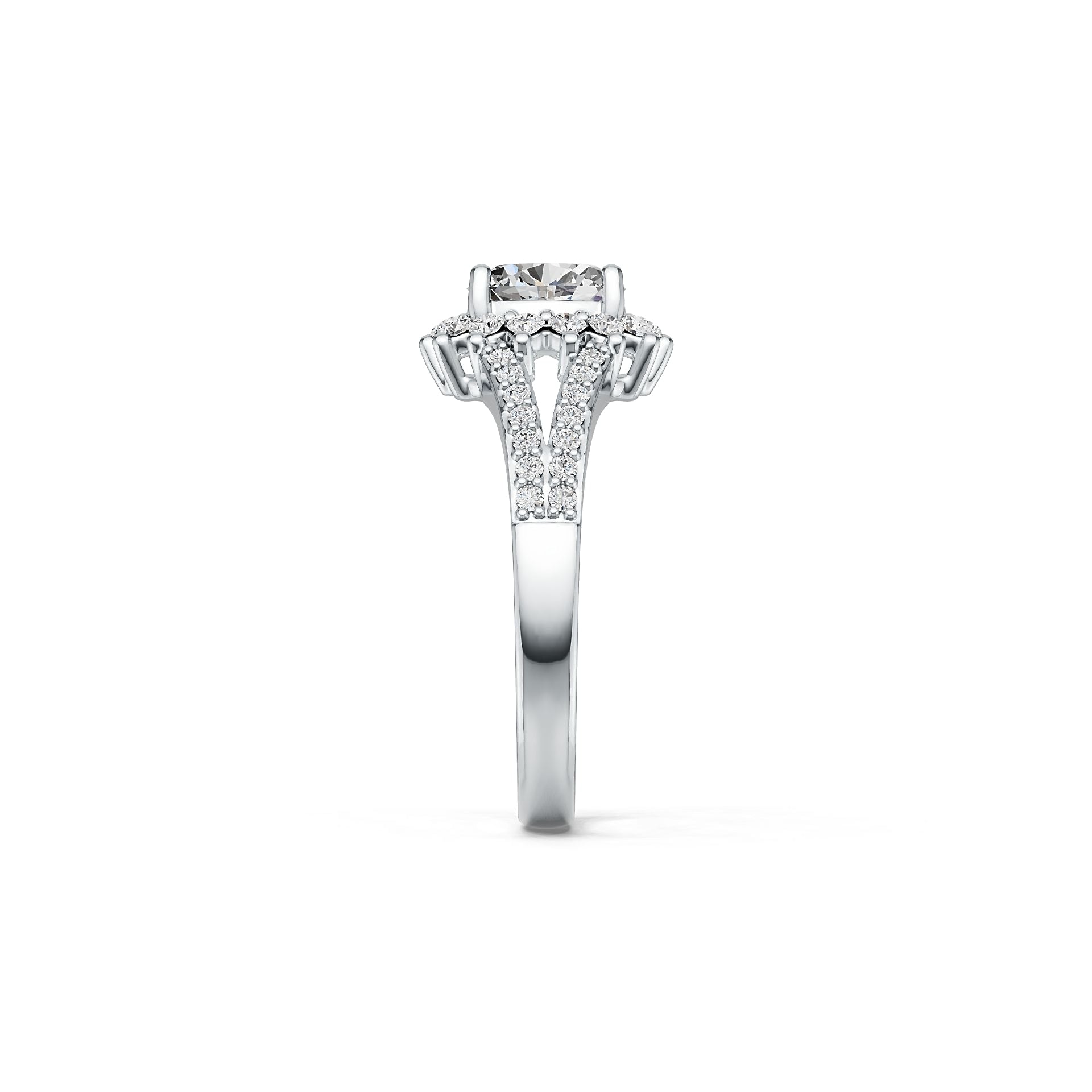 14K Gold Semi Mount Ring Setting Oval OV 7X5mm Halo Diamond Accent DHJ