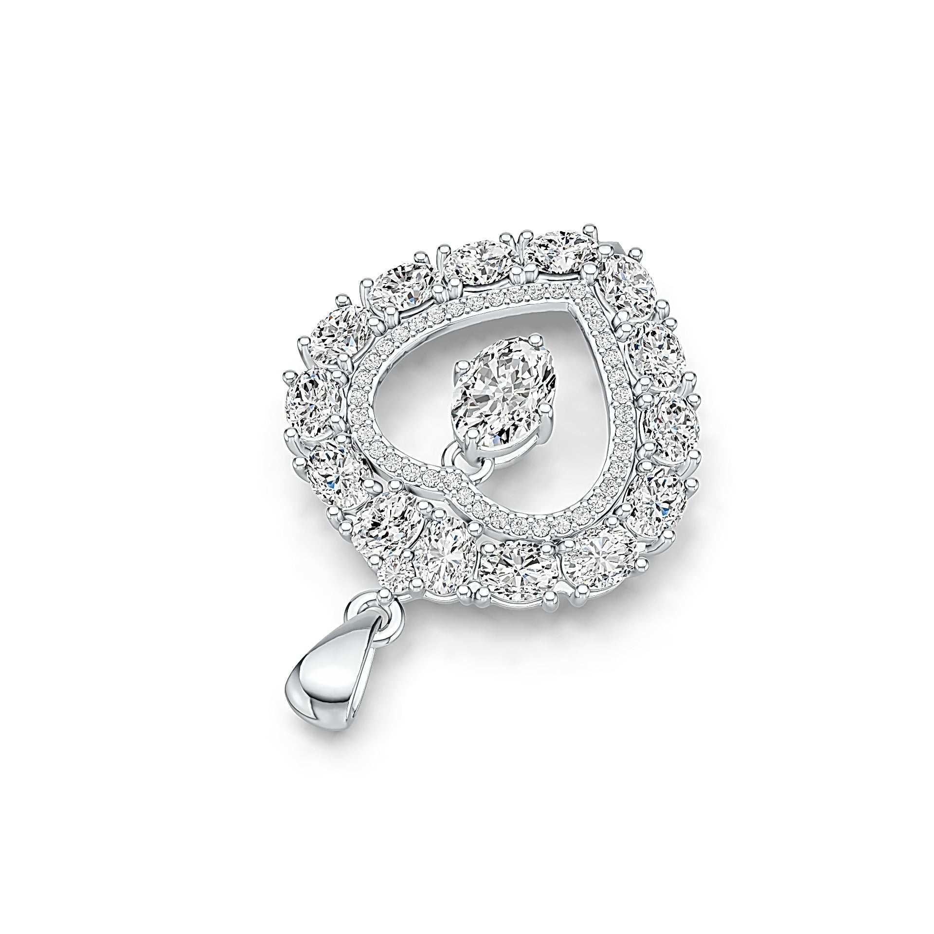 Sterling Silver Semi Mount Pendant Setting Oval OV 7X5mm with White Topaz DHJ