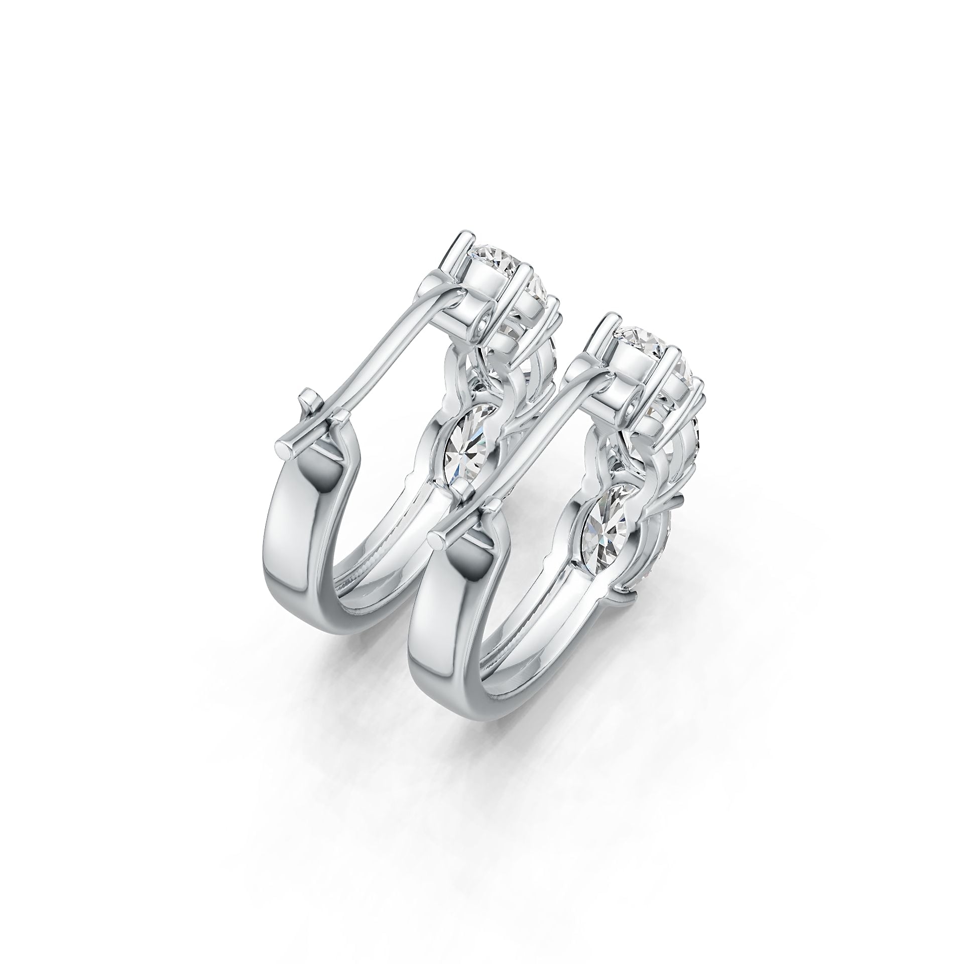 Sterling Silver Semi Mount Earrings Setting Oval OV 7x5mm White Topaz PJC180 Syzjewelry