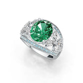 Sterling Silver Semi Mount Ring Setting Oval OV 13X11MM PE 5X3MM DHJ