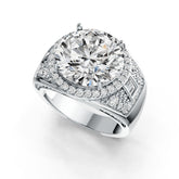 Sterling Silver Semi Mount Ring Setting Round RD 14x14mm DHJ