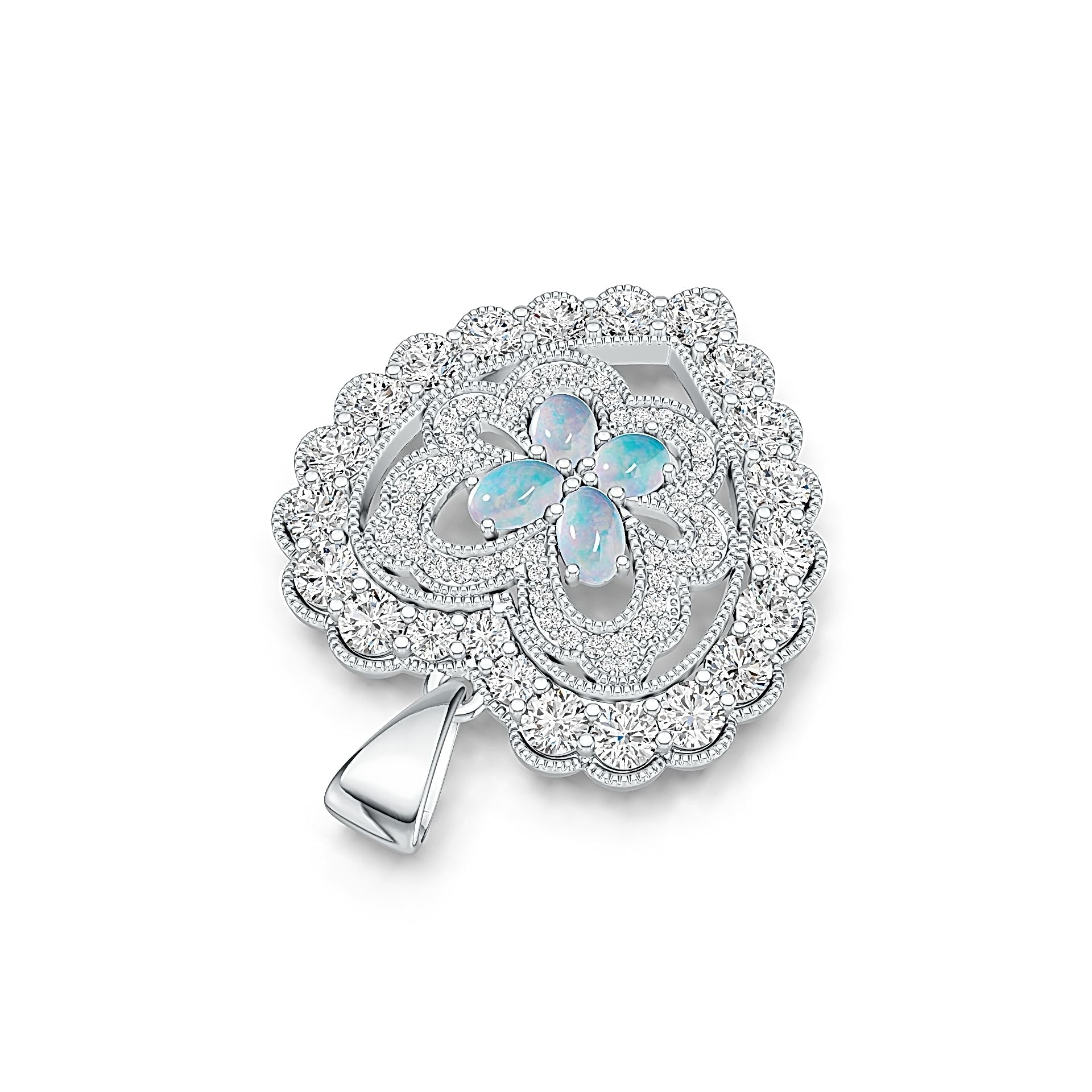10K Gold Semi Mount Pendant Setting Oval OV 5x5mm OV 4x4mm Cabochon Moissanite Accent DHJ