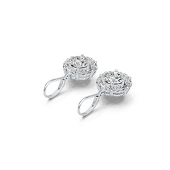 Platinum Semi Mount Earrings Setting Round RD 8X8mm MQ 6X3mm DHJ