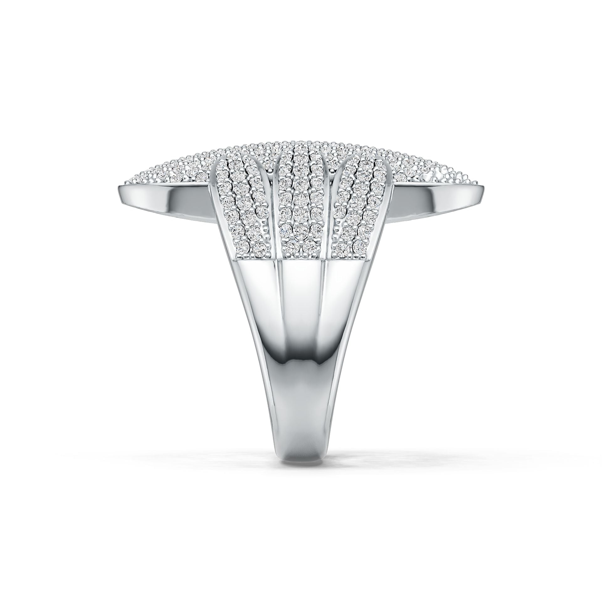 18K Gold Cocktail Ring Oval-Shaped with or Moissanite Diamond Accent DHJ