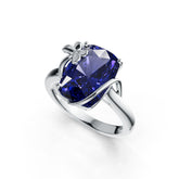 Sterling Silver Semi Mount Ring Setting Cushion CU 14X10mm Butterfly Theme DHJ