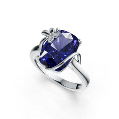 Sterling Silver Semi Mount Ring Setting Cushion CU 14X10mm Butterfly Theme DHJ