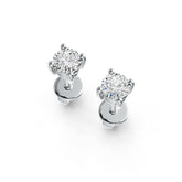Sterling Silver Semi Mount Earrings Setting Round RD 4x4mm Stud DHJ