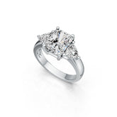 Sterling Silver Semi Mount Ring Setting Emerald OCT 9X7mm DHJ