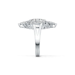10K Gold Semi Mount Ring Setting Marquise MQ 4X2mm PE 4X3mm Moissanite Accent DHJ