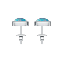Platinum Semi Mount Earrings Setting Round Ro 5x8mm Syz Jewelry