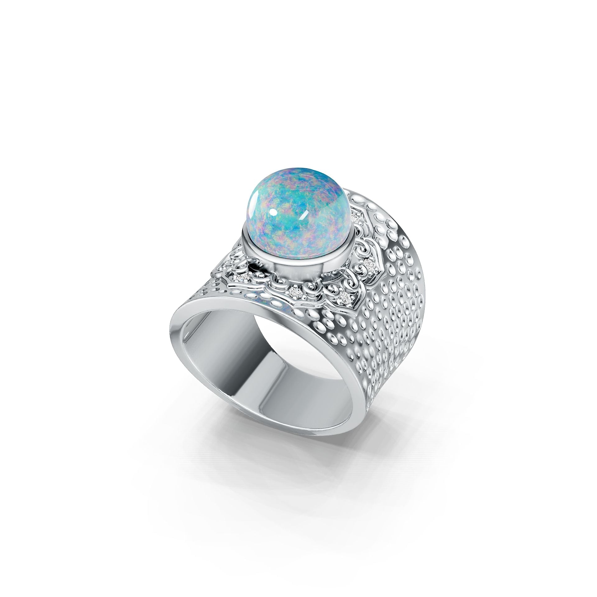 Sterling Silver Semi Mount Ring Setting Round RD 10x10mm DHJ