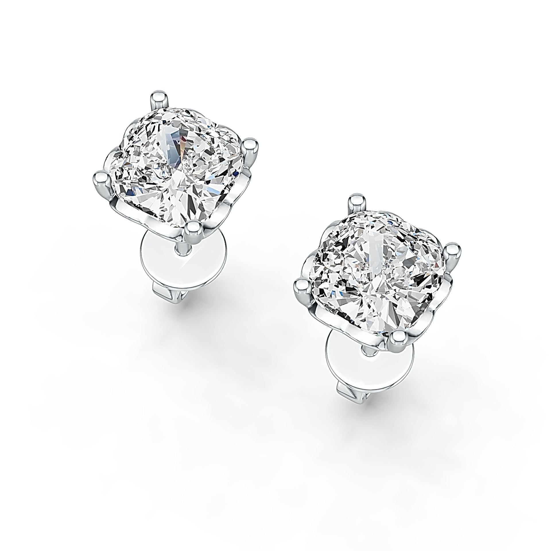 Sterling Silver Semi Mount Earrings Setting Cushion CU 7X7mm DHJ