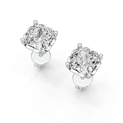 Sterling Silver Semi Mount Earrings Setting Cushion CU 7X7mm DHJ