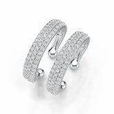 Sterling Silver Earrings Ear Cuffs with White Topaz or Moissanite DHJ
