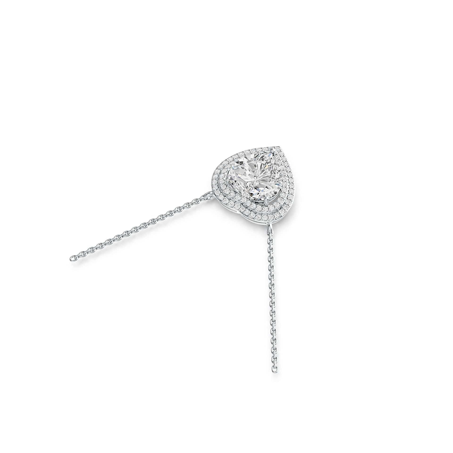 10K Gold Semi Mount Pendant Setting Heart HT 12X12mm Moissanite Accent DHJ