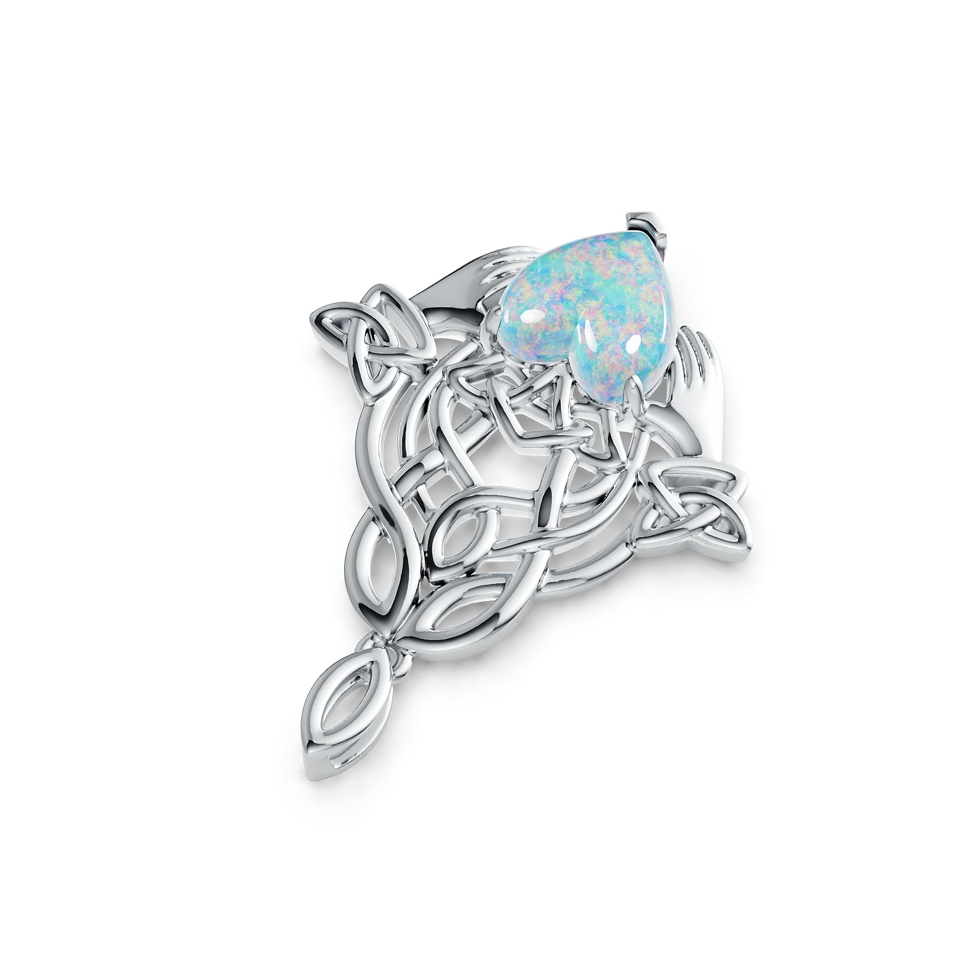 Sterling Silver Semi Mount Pendant Setting Heart HT 10X10mm Celtic Knot DHJ