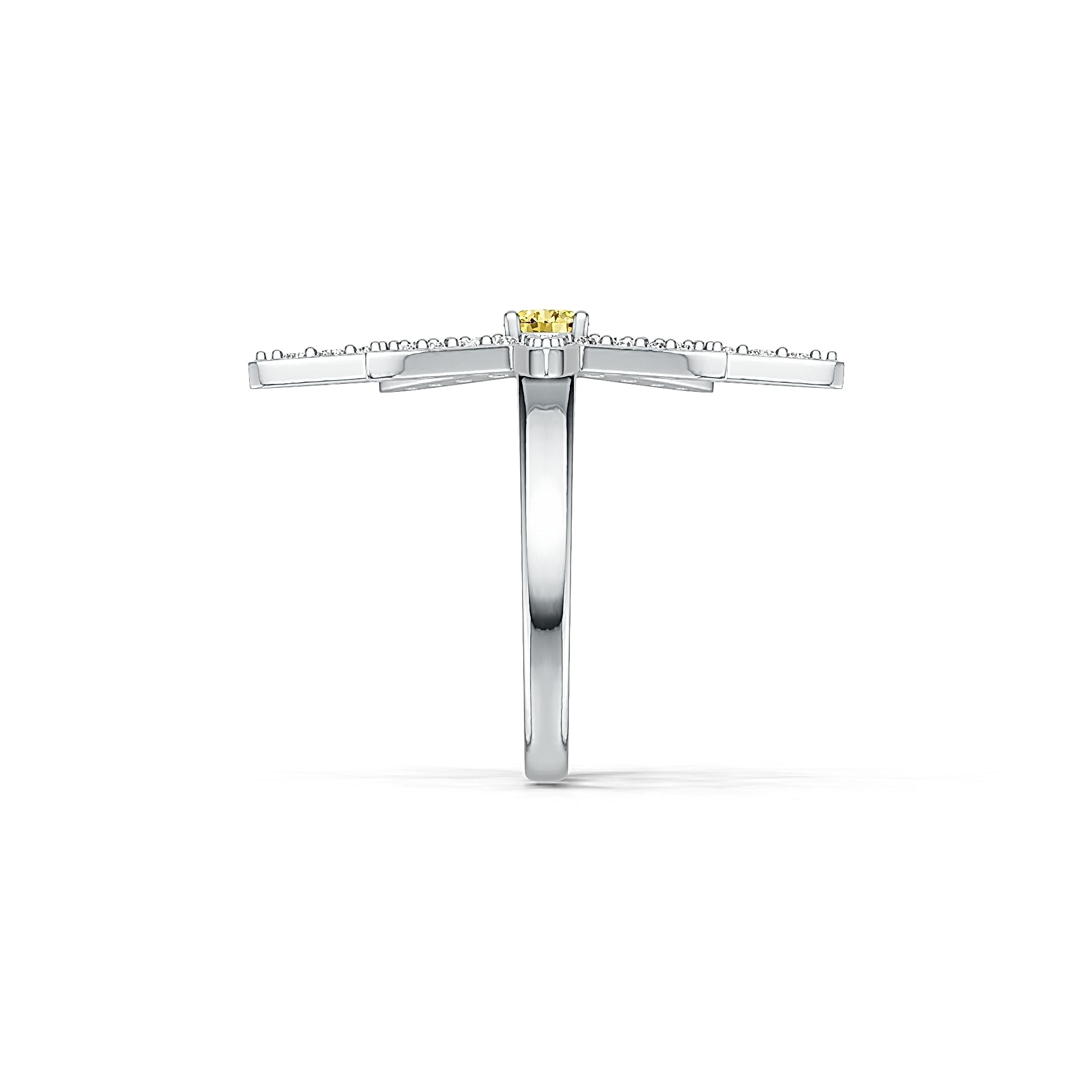 14K Gold Semi Mount Ring Setting Round RD 4x4mm Starburst Theme Diamond Accent DHJ