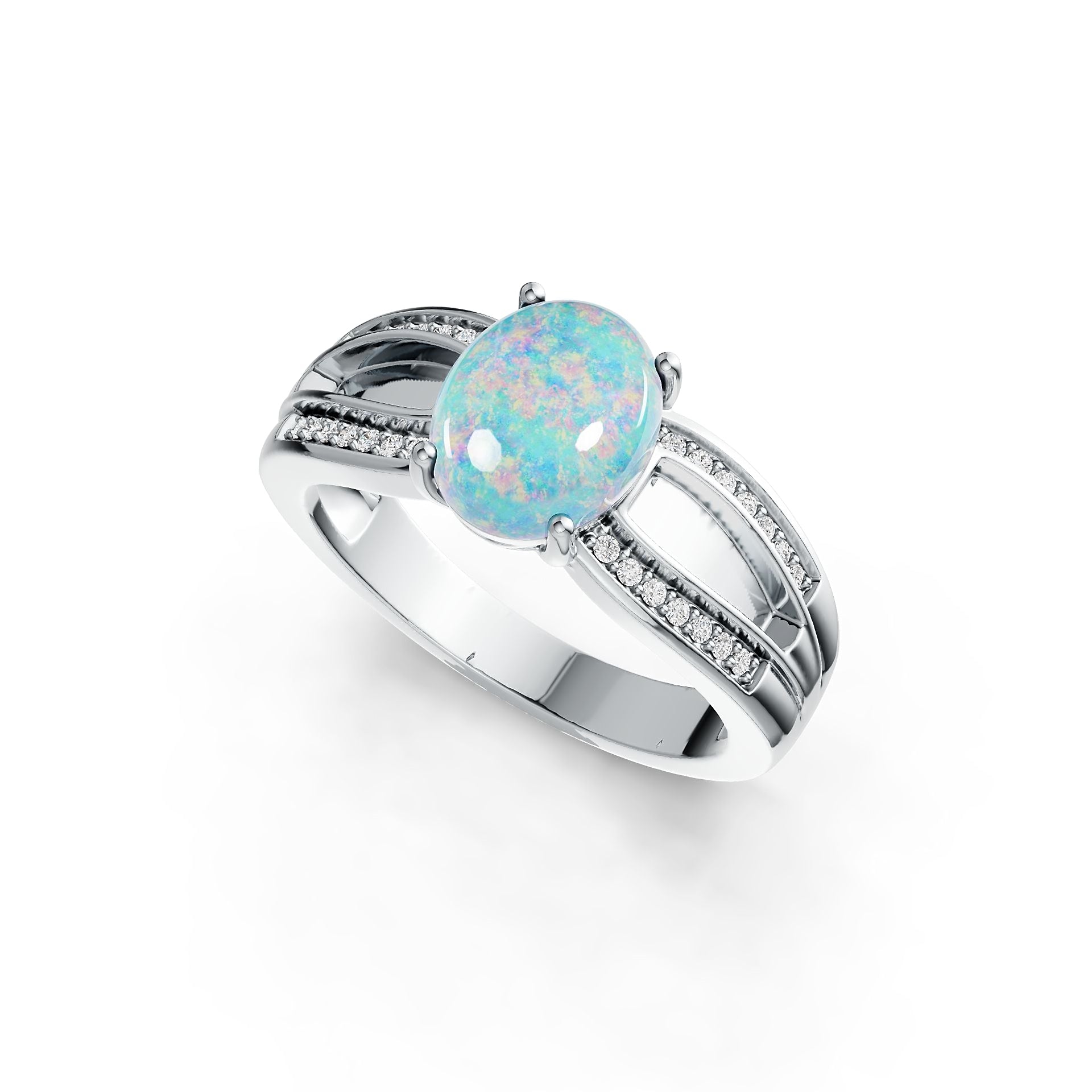 Sterling Silver Semi Mount Ring Setting Oval OV 10X8mm Cabochon DHJ