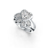 Sterling Silver Semi Mount Ring Setting Heart HT 8X8mm OV 5X3mm OV 4X3mm DHJ