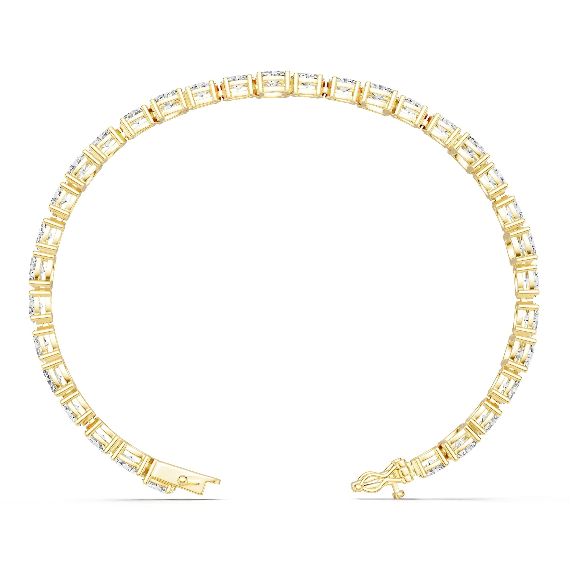18K Gold Semi Mount Bracelet Setting Round Ro 6x4mm Diamond Accent Syz Jewelry