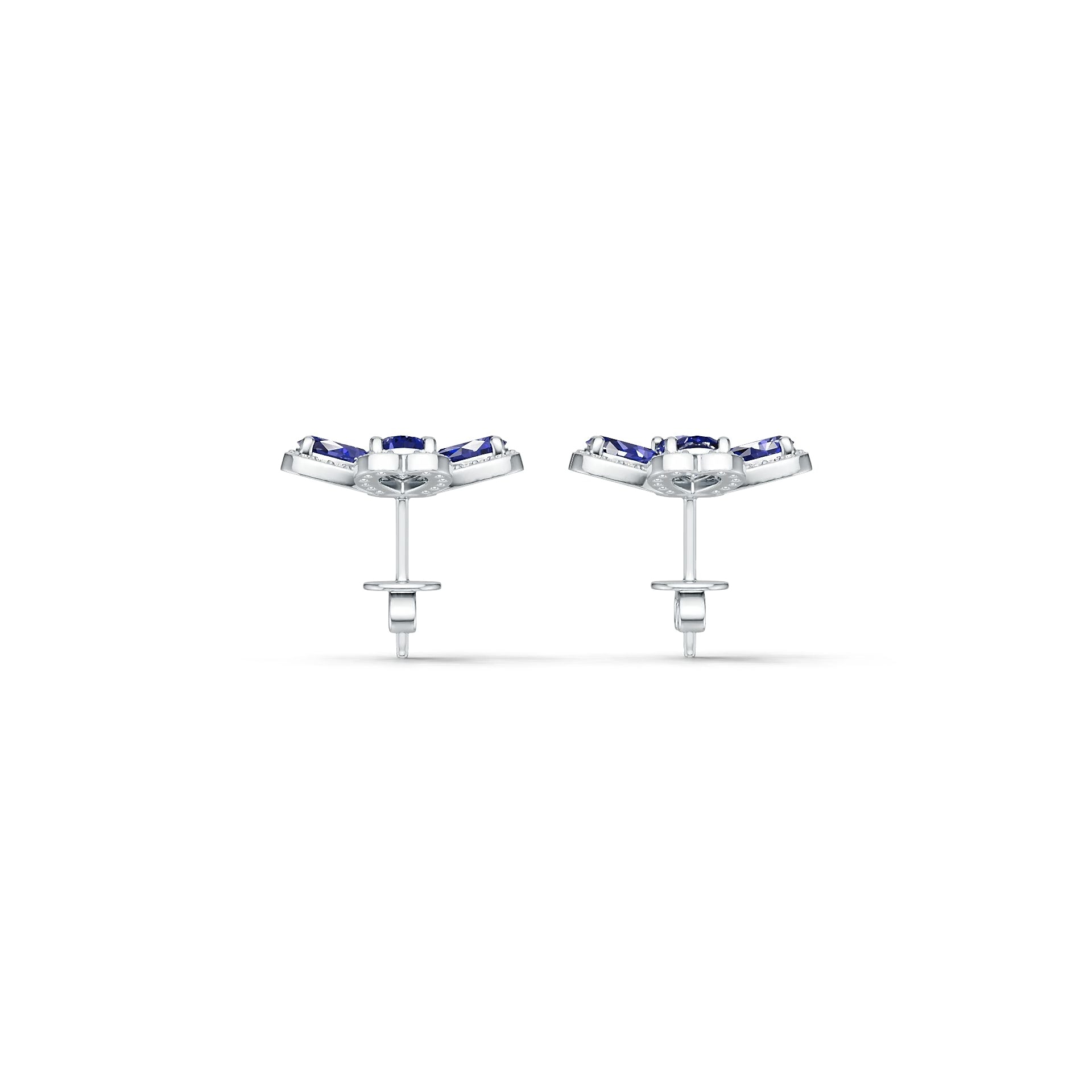 10K Gold Semi Mount Earrings Setting Pear Pe 6x4mm Moissanite Accent Syzjewelry