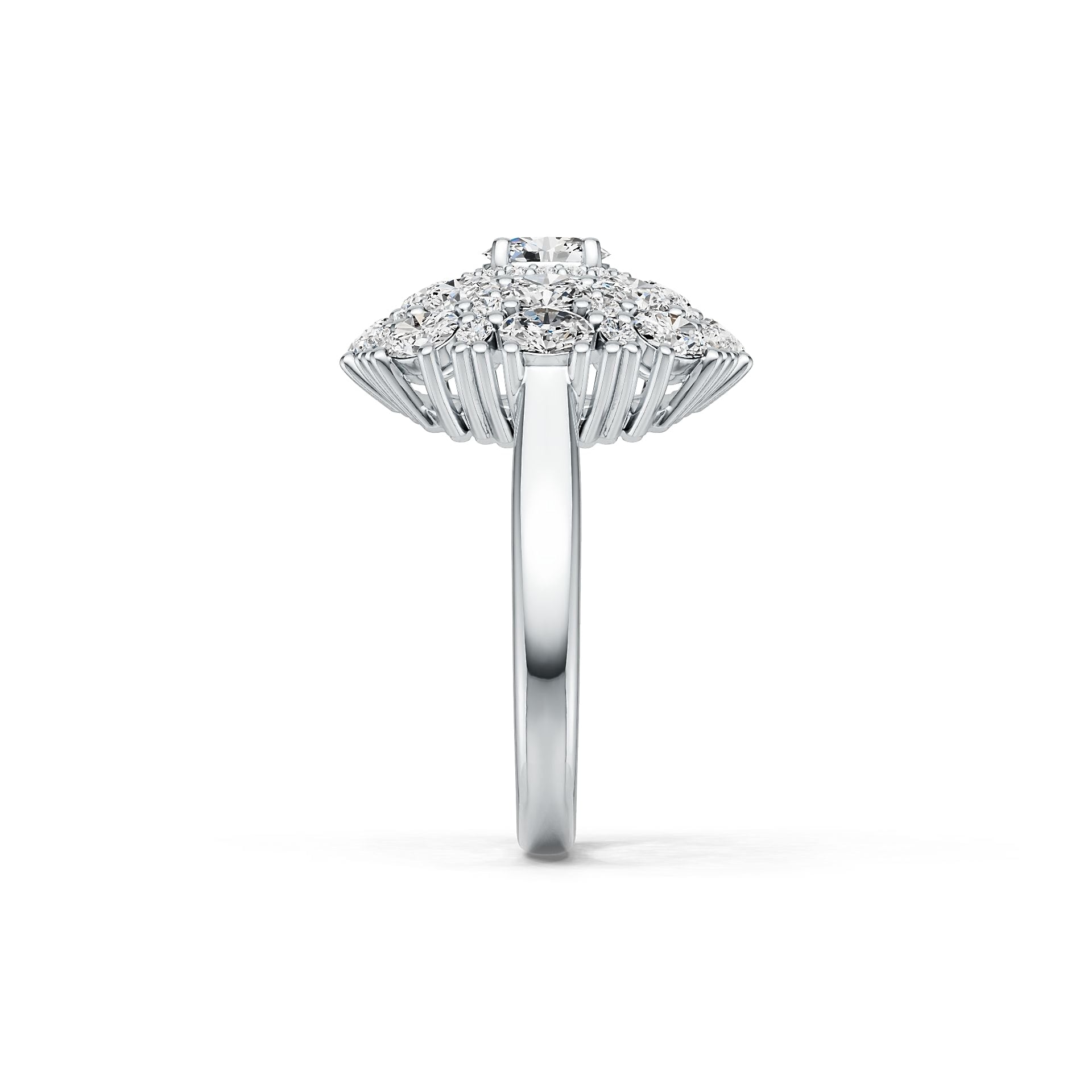 18K Gold Semi Mount Ring Setting Oval OV 6X4mm Diamond Accent DHJ