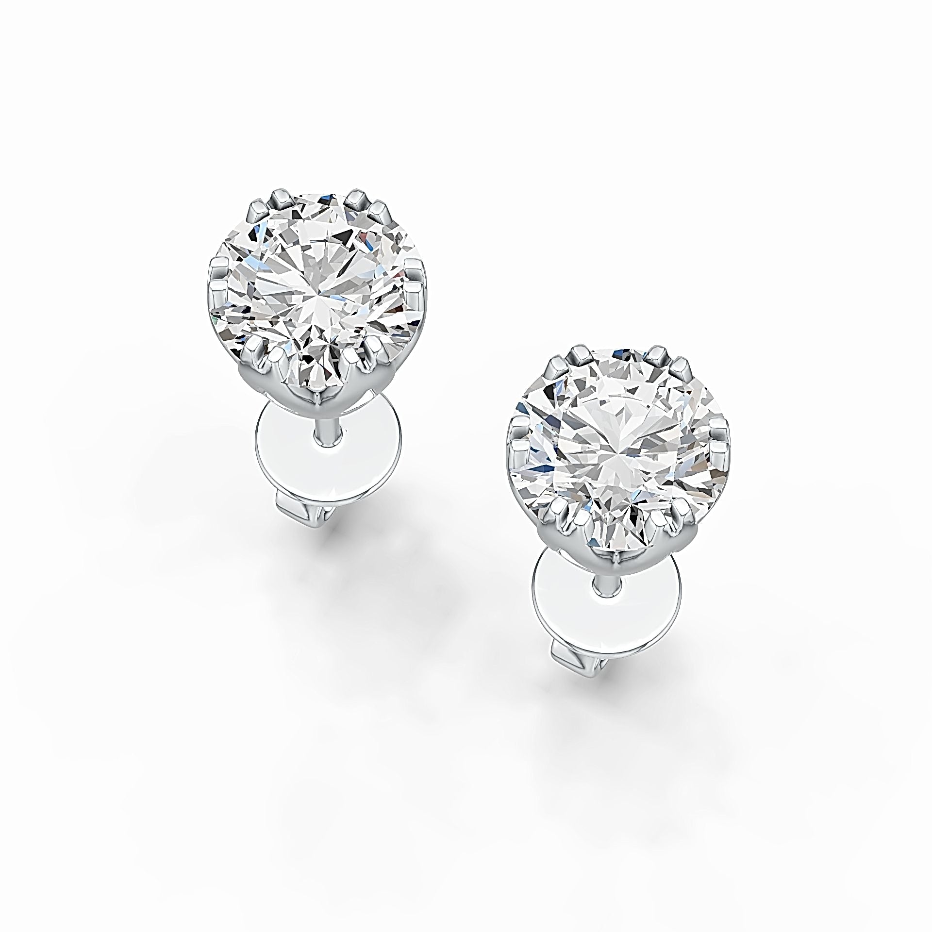 Sterling Silver Semi Mount Earrings Setting Round RD 7x7mm Simple Minimalist DHJ