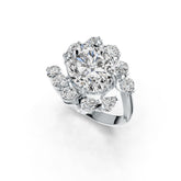 Sterling Silver Semi Mount Ring Setting Oval OV 12X10mm with White Topaz DHJ