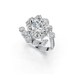 Sterling Silver Semi Mount Ring Setting Oval OV 12X10mm with White Topaz DHJ