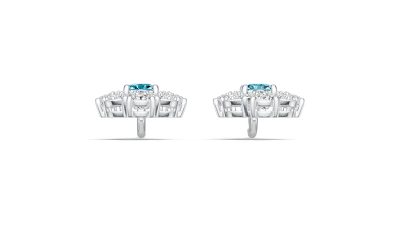 14K Gold Semi Mount Earrings Setting Emerald OCT 7X5mm PE 6X4mm Diamond Accent DHJ