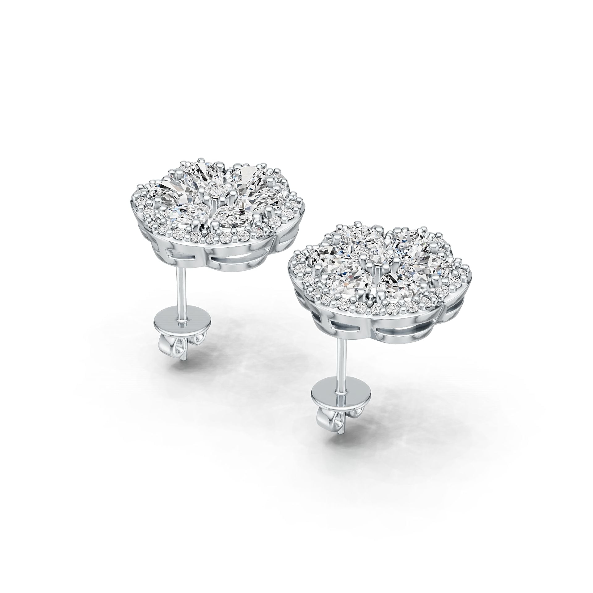 Sterling Silver Semi Mount Earrings Setting Pear PE 4X3mm DHJ