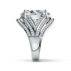 14K Gold Semi Mount Ring Setting Oval OV 16X12mm with Split Shank Diamond Accent DHJ