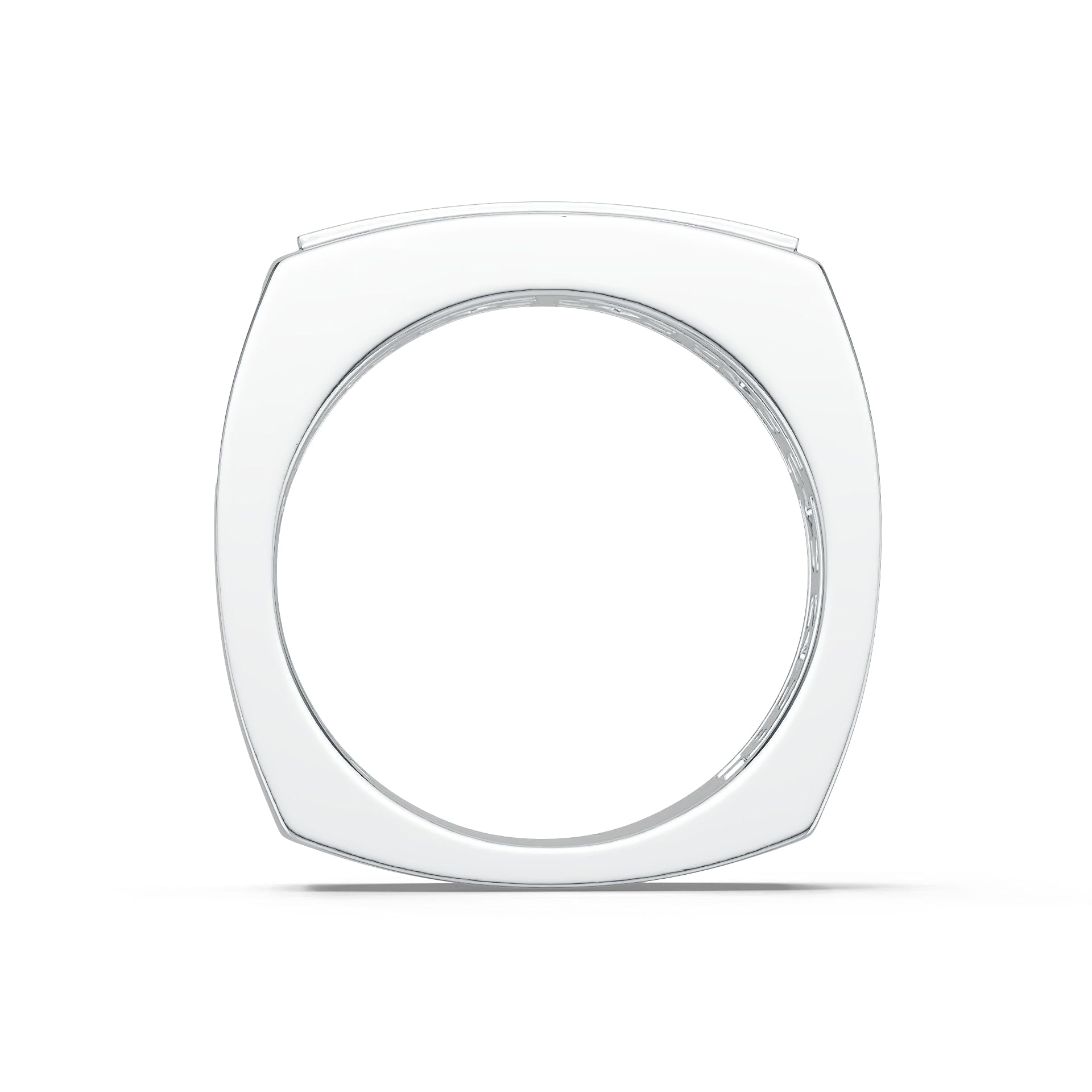 10K Gold Semi Mount Ring Setting Princess SQ 4X4mm Men's Channel Bezel Band Ring Old Euro Shank Moissanite Accent DHJ